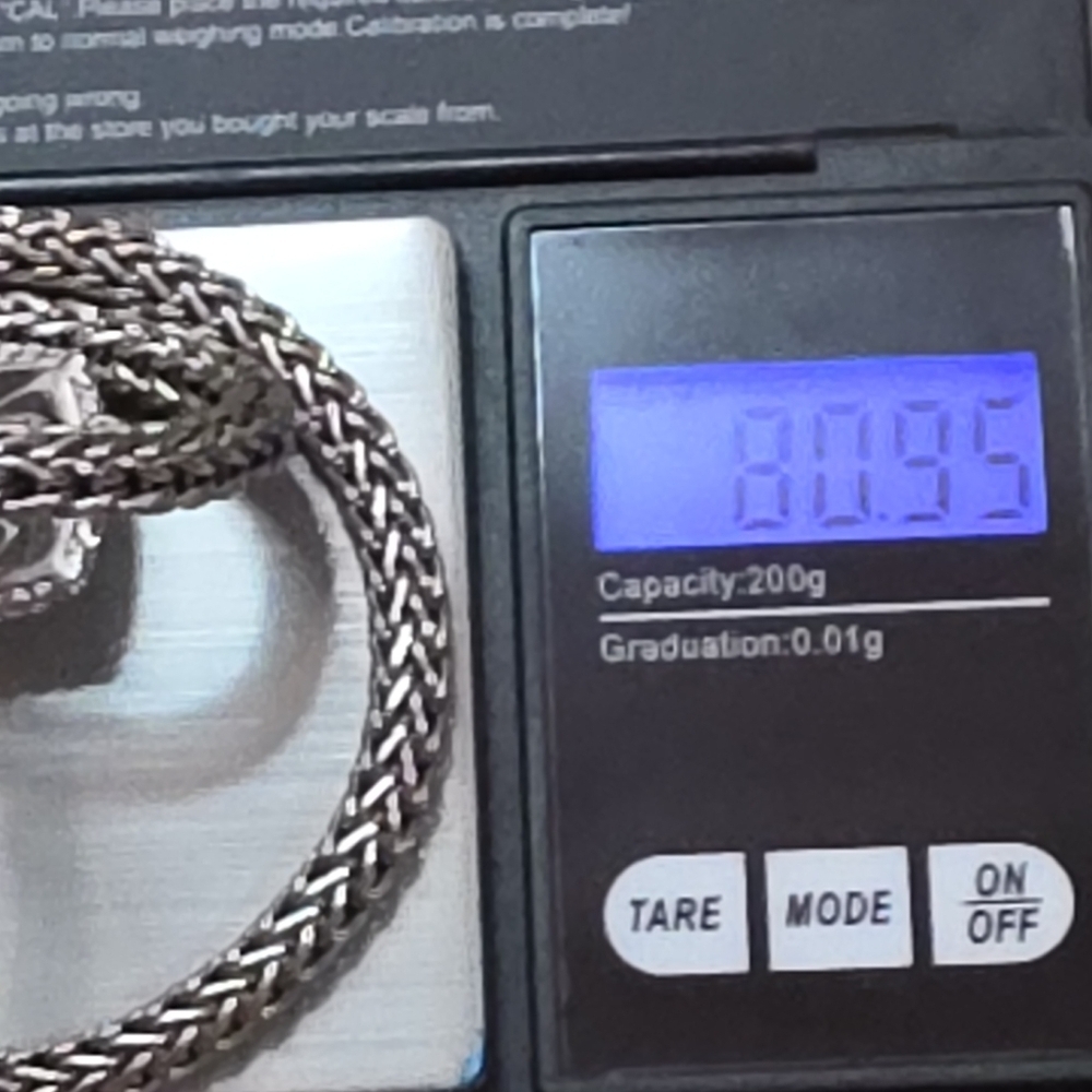 18K GAIL SCOTT GENUINE DIAMOND STERLING SILVER 925 CHAIN & PENDANT 80.95 GR - Picture 6 of 11